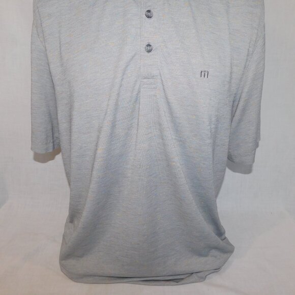 Travis Mathew Mens XL Gray with Color Speckles Short Sleeve Golf Polo Shirt - Picture 3 of 11
